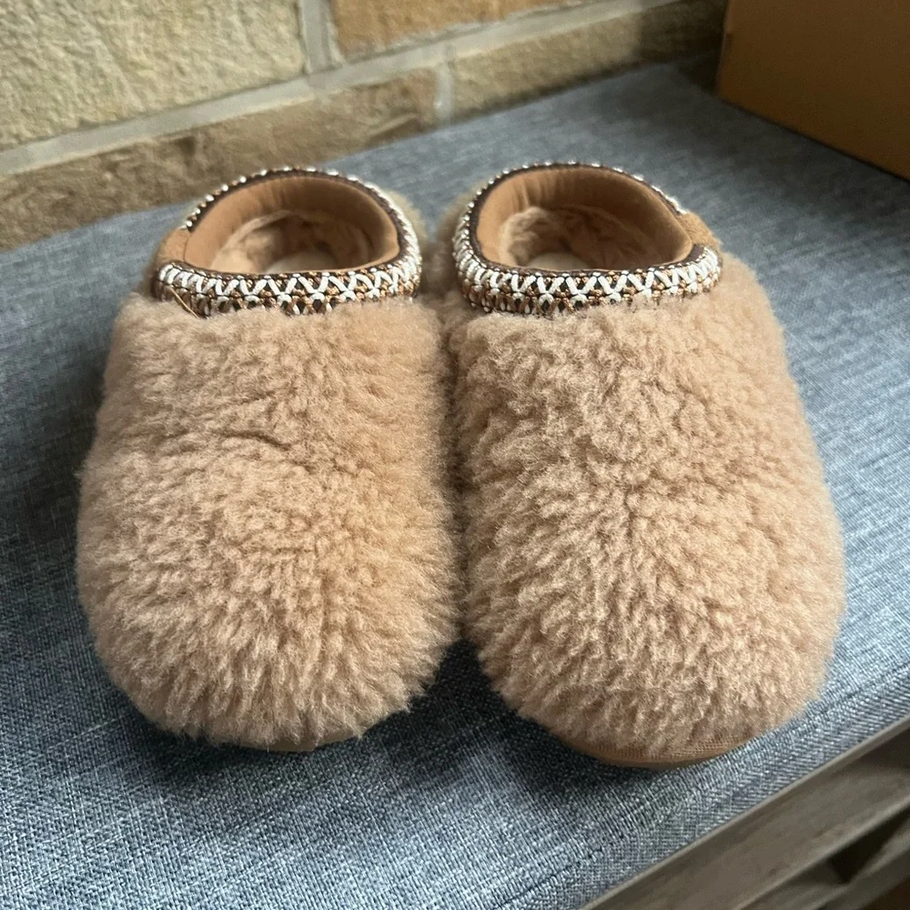 UGG Chestnut Curly Shearling Slip-On Moccasins